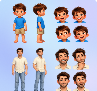 Consistent cartoon characters for your brand