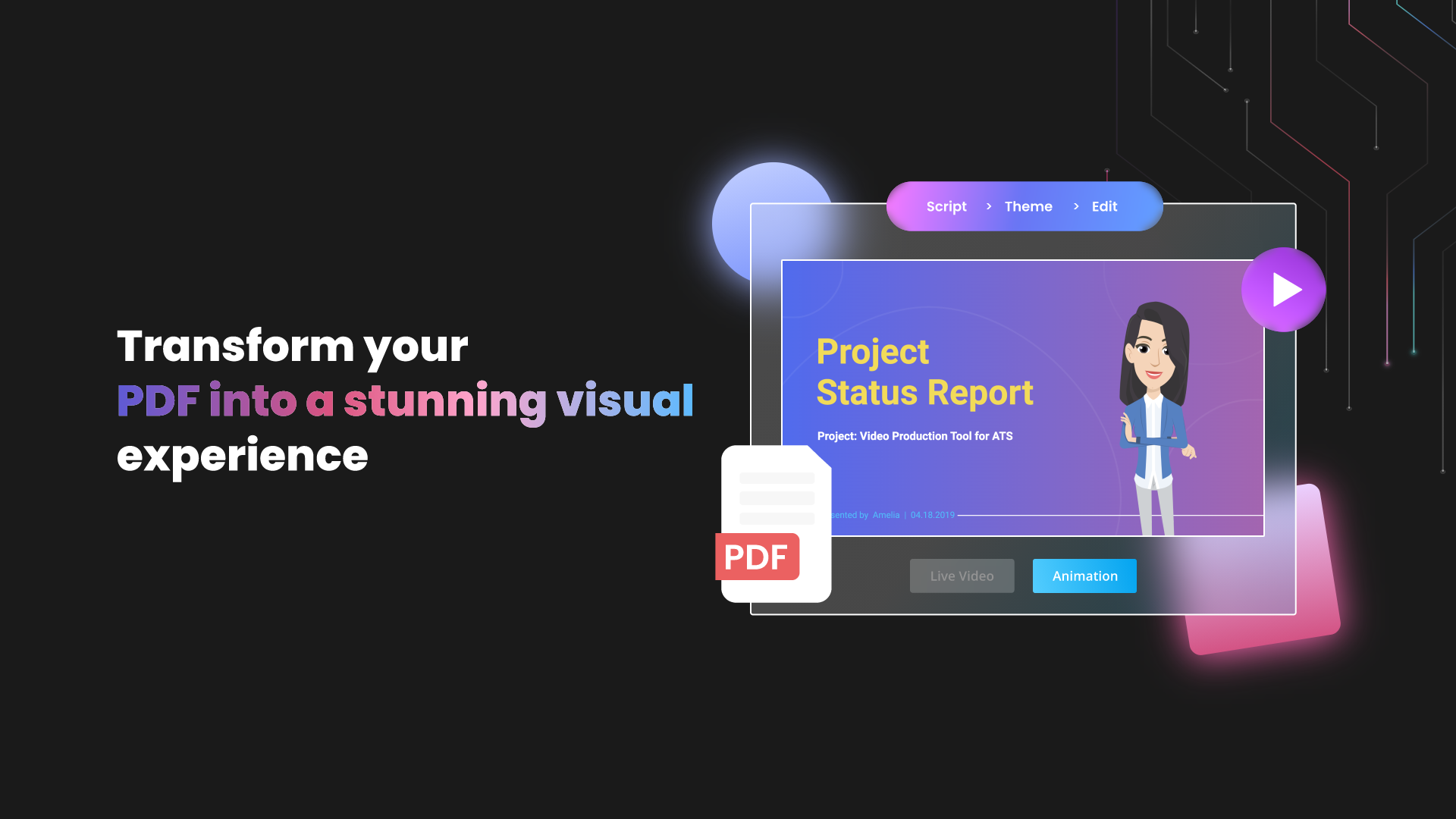 PDF to video maker- Make stunning videos from PDF with Steve.AI